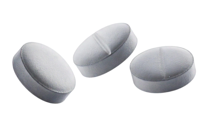 Three tablets isolated on transparent background