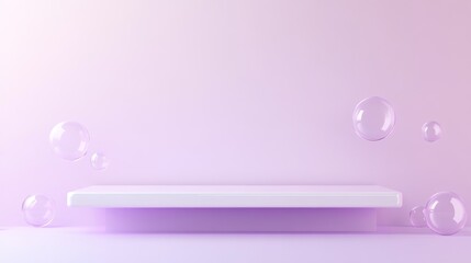 Floating 3D browser window, pearly white interface design, holographic search field, lavender color palette, modern browser controls dots, ethereal gradient background, soft shadow effects, material