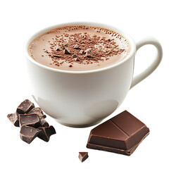 hot chocolate Advertisement isolated on white background full depth of field 