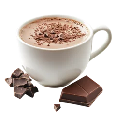 Fototapeten hot chocolate Advertisement isolated on white background full depth of field  © Wisarut