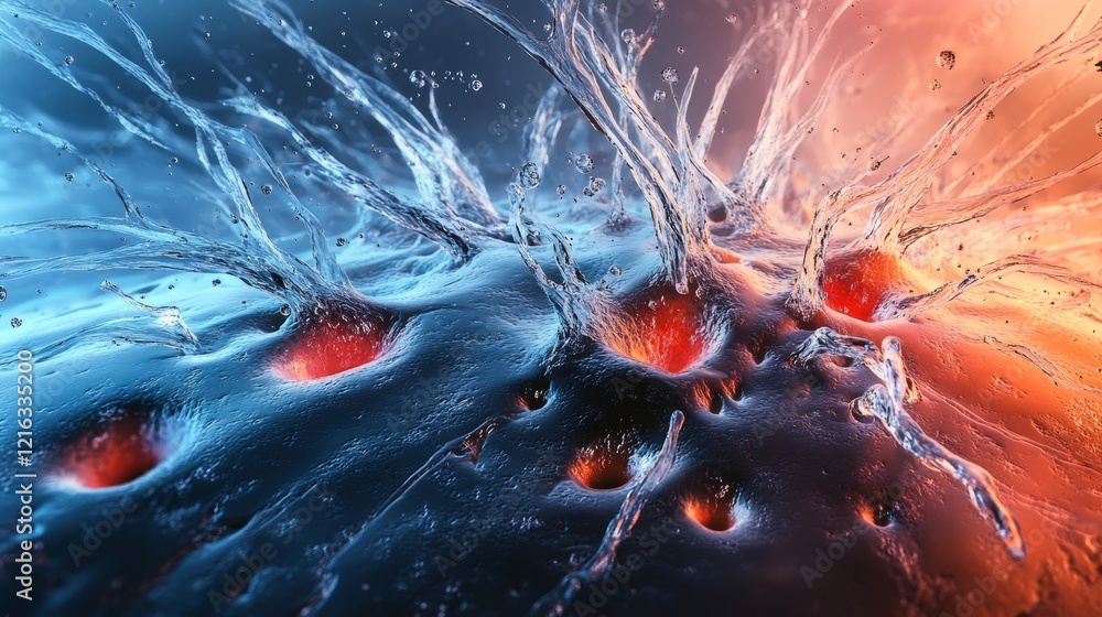 Aufkleber artistic neural network visualization, digital art representing brain activity and connections