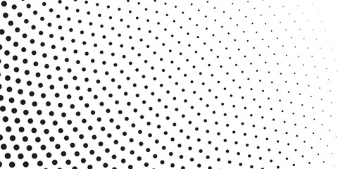 Dotted gradient vector illustration, white and black halftone background, horizontal seamless dotted lines, monochrome dots texture backdrop, retro effect. modern