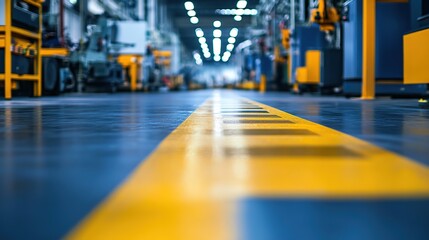 Obraz premium Anti-slip floor markings inside a modern production plant