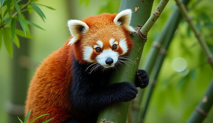 Fototapeta premium red panda in the wild