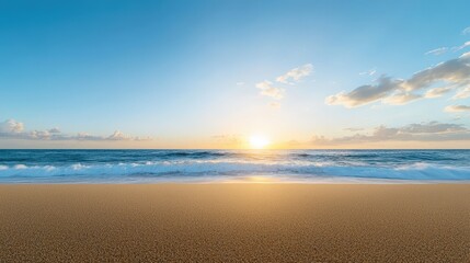 Serene Sunsetting Over Calm Ocean Waves