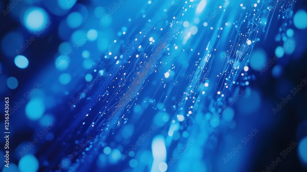 Poster abstract blue digital stream: a mesmerizing visual representation of data flow, network connectivity