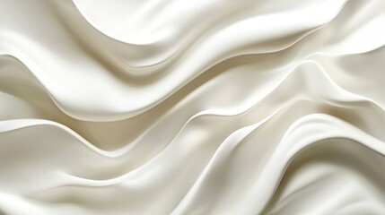 Fototapeta premium Elegant Creamy White Silk Fabric Drapery, Luxurious Soft Texture Background, Abstract Waves and Curves
