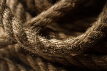 Jute rope close-up full screen. Rope as background