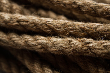 Jute rope close-up full screen. Rope as background