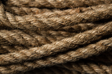 Jute rope close-up full screen. Rope as background