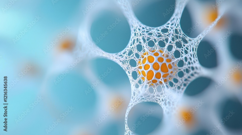 Poster fractal patterns illustrating ai thought processes digital art abstract blue background close-up tec