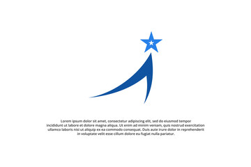 Fototapeta premium letter a and shooting star logo design