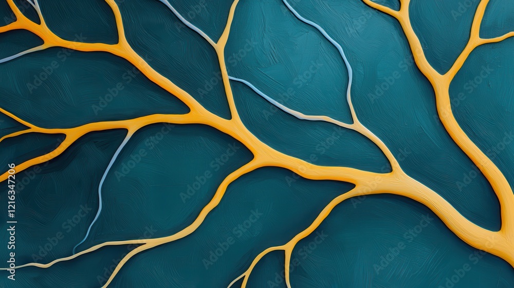 Poster branching patterns of symbolizing interconnectedness abstract art indoor close-up conceptual explora