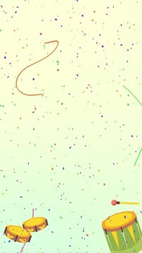 Fundo de Tela Carnaval Brasil confete serpentina multicolorido samba loop infinito v&iacute;deo vertical 4k 60fps