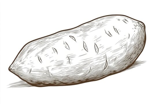 sweet potato sketch on white background clip art preview