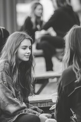 Friends gathered near the playground, sharing snacks and talking about their favorite subjects