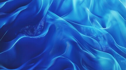 Fototapeta premium Abstract Blue Fabric Waves: A Serene Digital Artwork