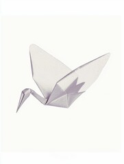 Naklejka premium Minimalistic White Origami Crane on a Light Background