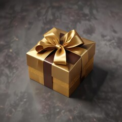 A box of exquisite chocolates with golden wrapping and a ribbon , luxurious confectionery, luxury goodies
