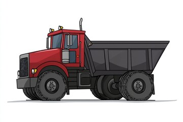 Dump Truck isolated on white background. Dump Truck icon. Heavy Machinery isolated on white. Construction Vehicle. Dump Truck Design Element. Dump Truck Isolated for Designers. Dump Truck isolated. 