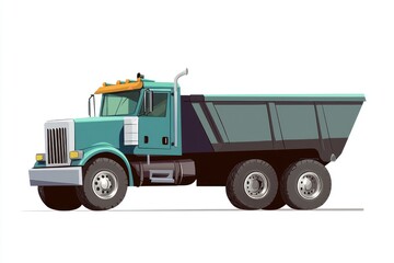 Dump Truck isolated on white background. Dump Truck icon. Heavy Machinery isolated on white. Construction Vehicle. Dump Truck Design Element. Dump Truck Isolated for Designers. Dump Truck isolated. 