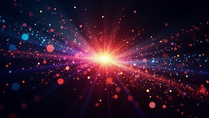 Fototapeta premium A burst of light and color explodes from the center of the frame, creating a mesmerizing and abstract image.