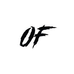 Obraz premium OF monogram logo design letter text name symbol monochrome logotype alphabet character simple logo
