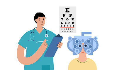 Eyesight examination concept