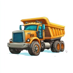 Dump Truck isolated on white background. Dump Truck icon. Heavy Machinery isolated on white. Construction Vehicle. Dump Truck Design Element. Dump Truck Isolated for Designers. Dump Truck isolated. 
