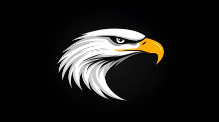 Fototapeta premium Eagle art with reflective golden wings and shadowed background