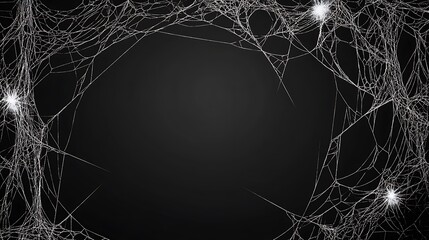 Intricate Spiderweb Design: A Halloween-Themed Dark Background Image