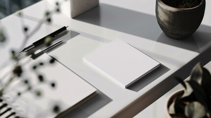 Blank Business Visiting Card Mock-Up for Professional Branding , empty mockup for your business card on isolated work background 