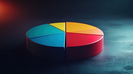 Fototapeta premium Creative abstract of a pie chart with vibrant colors, data visualization in a clean minimalist style 