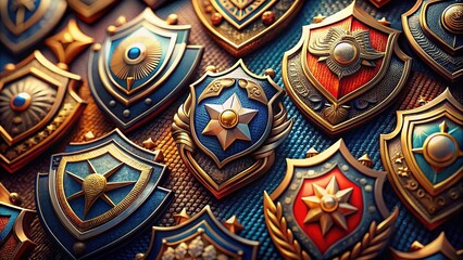 Naklejka premium Classic Badge Shield Collection - Bold & Vibrant Designs