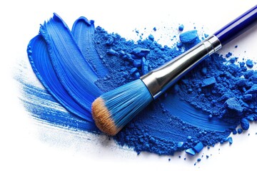 Cobalt Blue Makeup Smudge Texture - Cosmetics Closeup
