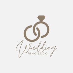 Luxury and elegant jewelry logo with diamond line art silhouette illustration