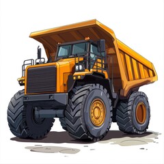 Obraz premium Dump Truck isolated on white background. Dump Truck icon. Heavy Machinery isolated on white. Construction Vehicle. Dump Truck Design Element. Dump Truck Isolated for Designers. Dump Truck isolated. 