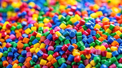 Obraz premium Colorful Plastic Masterbatch Granules - High Definition Polymer Texture