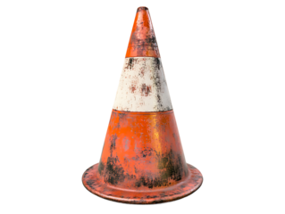 Weathered Traffic Cone, PNG Transparent