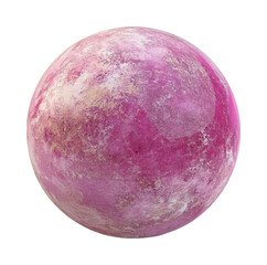 Vibrant pink sphere showcasing texture and depth in a captivating cosmic landscape isolated on transparent background