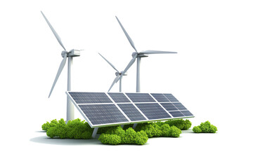 solar panels and wind turbines