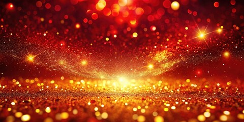 Obraz premium Gold Glitter on Red Background - Abstract Art
