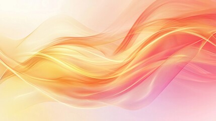 Obraz premium Abstract Orange and Pink Waves: A Serene Digital Artwork