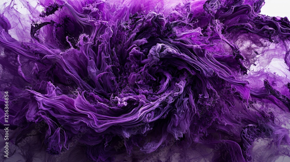 Poster abstract art a swirling mass of violet shades evoking emotion in a macro conceptual digital environm