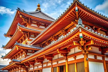 Obraz premium Japanese Wooden Architecture - Detailed Exterior View