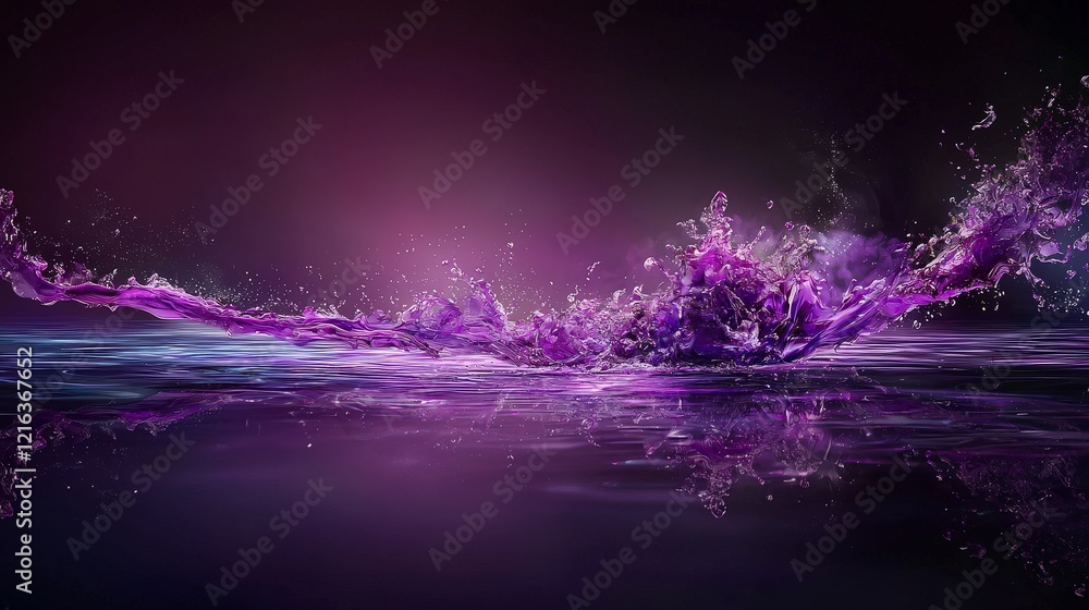 Leinwandbilder trembling violet wave through the memory realm digital art abstract environment ethereal viewpoint