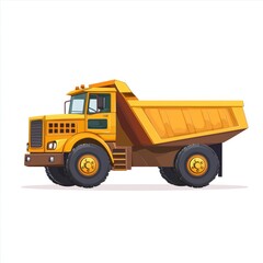 Fototapeta premium Dump Truck isolated on white background. Dump Truck icon. Heavy Machinery isolated on white. Construction Vehicle. Dump Truck Design Element. Dump Truck Isolated for Designers. Dump Truck isolated.