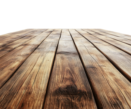 Captivating wooden surface with rich textures and unique grains captured from a low angle perspective in natural light isolated on transparent background