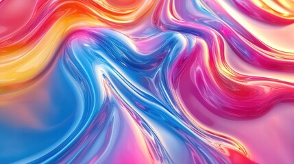 Fototapeta premium Abstract Colorful Swirls: A Vibrant Digital Painting of Intertwined Hues