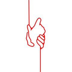 Outline of a loving couple holding hands. Love, connection, unity, affection, togetherness, partnership, emotional bond, support. Valentine's Day, couples' events, romantic marketing, and relationsh